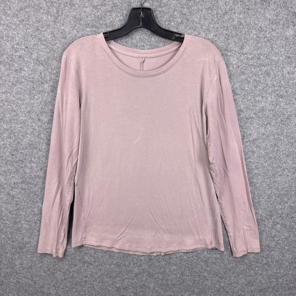Lululemon Long Sleeve Top Mauve Pink Crew Neck Relaxed Fit Athleisure Shirt